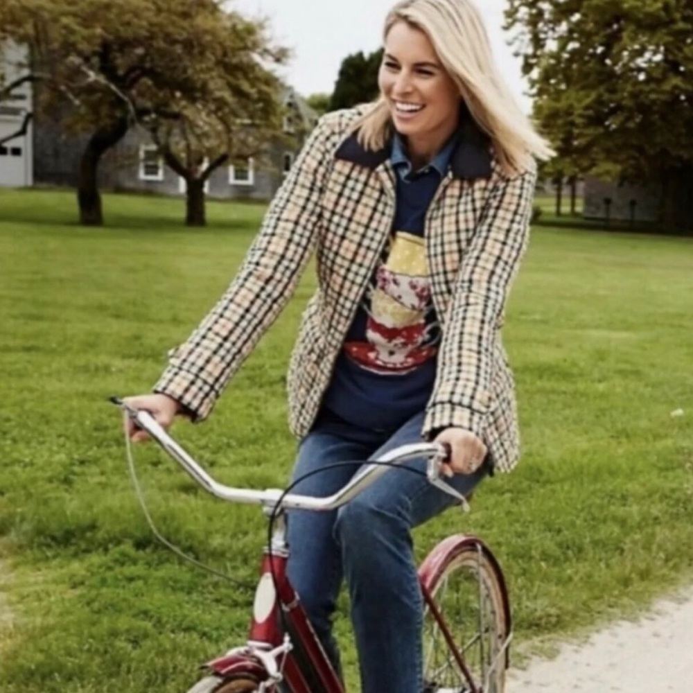 Talbots Multicolor Plaid Quilted Corduroy Jacket
